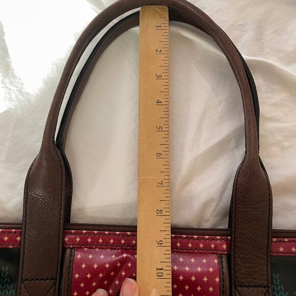 Fossil Key-Per Vinyl Coated Shoulder Tote Bag Approx 16.5" x 10.5" Multicolored - Picture 13 of 16